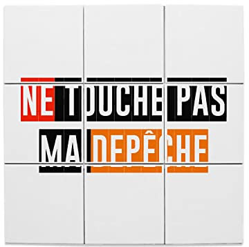 Set di 9 piastrelle in ceramica decorative, 20 x 20 cm, non toccare il mio depeche Journal South West Toulouse (taglia totale 60 x 60 cm)