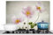 KitchenYeah© Pannello Paraschizzi da Cucina Alluminio 80x55 cm Alzatina Top Decorazioni Pannelli Paraspruzzi Fiori - Natura Morta - Pittura a Olio - Papavero - Rosa