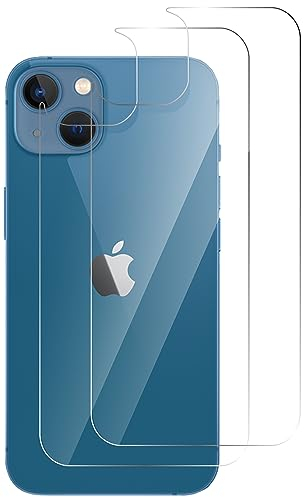 QUITECO Rückseite Schutzfolie für iPhone 13 Mini [2 Stück] Schutz aus Gehärtetem Glas des Rückens
