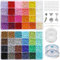 Bala&Fillic Taille 4mm 6/0 Fabrication de Bijoux de Perles de Rocaille, 48 Couleurs 6800 Pièces Petites Perles de Verre pour la Fabrication de Bracelets Colliers