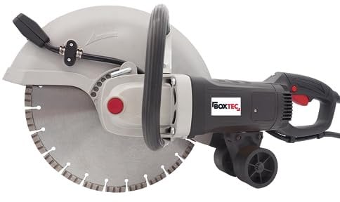 BOXTEC Sierra de corte para hormigón, 2800 W, para discos con diámetro de 350 mm, sistema de corte en húmedo y seco, variante: 2800 W, diámetro de 350 mm, con 1 disco