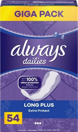 Always dailies | Extra Protect | Long Plus | Slipeinlagen Damen 54er Giga Pack (Long Plus 54er, 1er Pack)