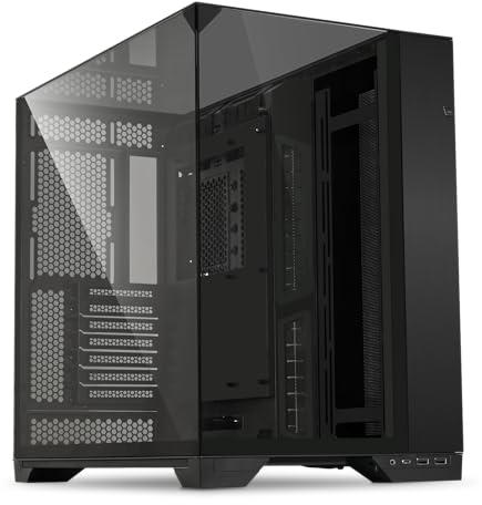 Lian Li O11 Vision - Triple Tempered Glass Panels - Dual-Chamber ATX Mid Tower PC Case - Up to 2 × 360mm Radiators - Removable Motherboard Tray for PC Building - Up to 455mm Large GPUs (O11VX.US)