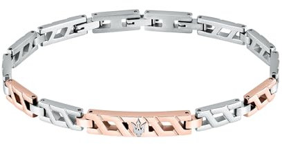 Maserati Bracciale in Acciaio da Uomo, Ip Oro Rosa, Collezione Iconic - JM124AVD37