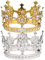 FeLeA 2Pcs Mini Crown Cake Toppers - Gold Silver Tiara, Shiny Rhinestone Crown, Wedding Cake Ornament for Birthday Party, Baby Show, Princess Cake Photo