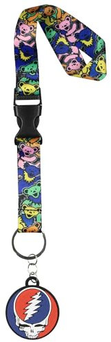 Bioworld Grateful Dead Dancing Bears Dragonne de poignet pour clés | Dragonne de main et de poignet pour porte-clés portefeuille