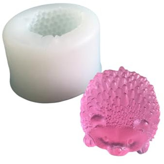 Silikonformen Kerzen 3D-Tier-Kuchenform, Igel, Schokoladen-Fondant, Silikonform – Weiß