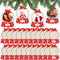 KAHEIGN 24Pcs Personalisierte Weihnachtskugeln mit Fotos, 11cm großer Holz Weihnachtsfotorahmen zum Aufhängen mit Schleife, Schneeflocke, Juteseil für Weihnachtsbaumschmuck, Weihnachtsfeier-Dekoration
