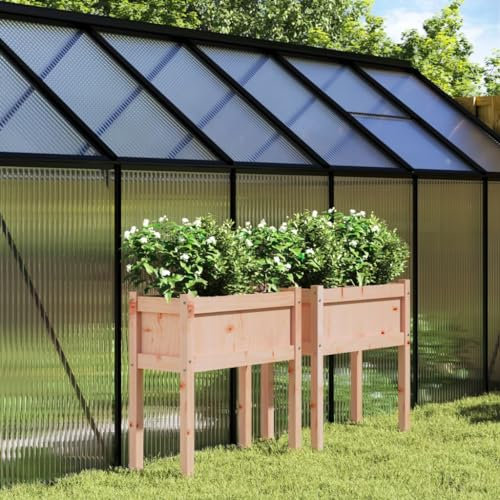 DYRJDJWIDHW jardinieres Exterieur Balcon,balconniere exterieure,jardinière Brise Vue,Jardinières 2 pcs avec Pieds Bois Massif douglasConvient pour Les patios, Les balcons et Les Jardins