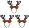 XineYuor LED Rentier Haarreif, 3PCS Geweih haarreif,Weihnachten Haarreif Weihnachten Stirnband Rentier Geweih Stirnbänder Weihnachten Haarschmuck Kopfbedeckung für Erwachsene Kinder