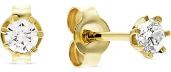 FAVS FAVS Damen-Ohrstecker 375er Gelbgold 2 Zirkonia