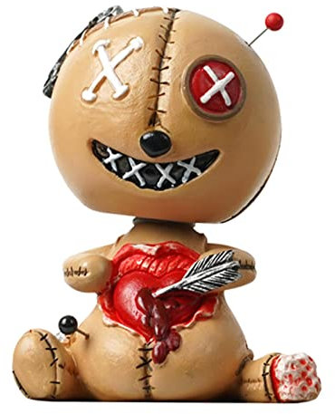 Wackelkopf-Voodoo-Puppe – Fluch-Puppe, Wackelfigur, Schüttelkopf-Puppe für Armaturenbrett | Fluch-Puppe, Auto-Armaturenbrett-Dekoration, Harz-Voodoo-Puppe, schüttelnder Kopf, Auto-Ornamente für das Ar