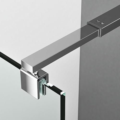 Einziehbar Stabilisator 73-123cm Ersatz Edelstahl Haltestange, Länge Teleskopisch Stabilisierungsstange für Glasstärken 8-10mm, Stabilisator für Seitenwand Duschwand Duschkabine, Silber