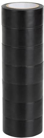 Tunejoy Isolierbänder 2.5cm x 10m Schwarz PVC Elektriker Klebeband Wasserdicht Elektrisches Isolierband 7 Stück Schwarz