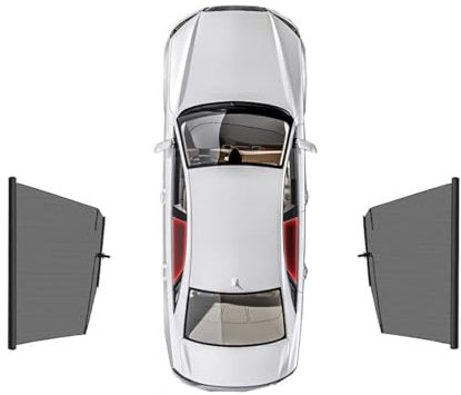 Parasol retráctil para Coche para Audi A4 B8 2007-2016,Parasol elevable para ventanilla,Aislamiento térmico,Black-Black-Rear-2Pcs