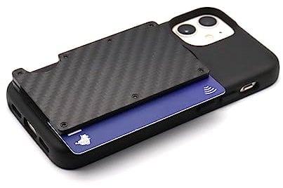 Kompatibel mit SP Connect Handyhülle, Kreditkartenetui, RFID, hält 10 Karten (Kohlefaser)