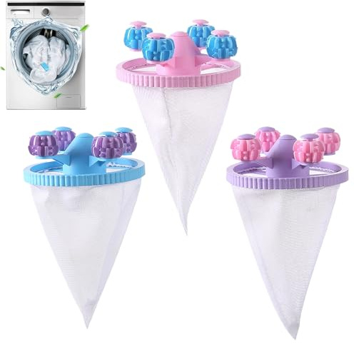 Ramasse-Poils pour Machine à Laver - Filtre en Conique réutilisable - Filet réutilisable Filtre Les Poils nettoie Les Peluches Usage Quotidien Bain de Chiens Douche