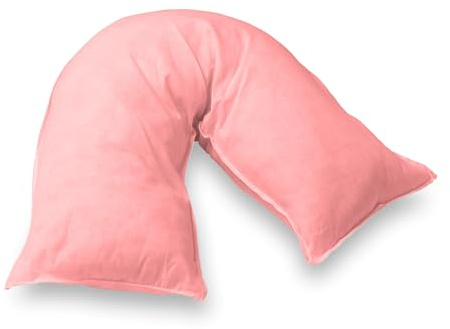 Home Sweet Home UK V Shaped Pillowcase Plain Soft Brushed Microfibre Easy Care, Neck & Back Support Orthopedic Pregnancy Pillow Cover - V Pillow Case Cover only