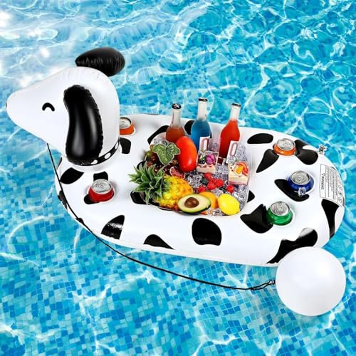 Chien Piscine Flotteur Porte-Boisson Gonflable Cabana Bar pour Jacuzzi & Piscine - Accessoire D'été Amusant