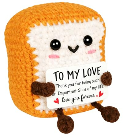 Vspek Positive Toast, Emotionale Unterstützung Häkeln Toastbrot, Positive Geschenke, Gehäkelte Kuscheltiere, Geschenk für Geburtstag, Mutmacher Geschenkideen für Frauen, Männer