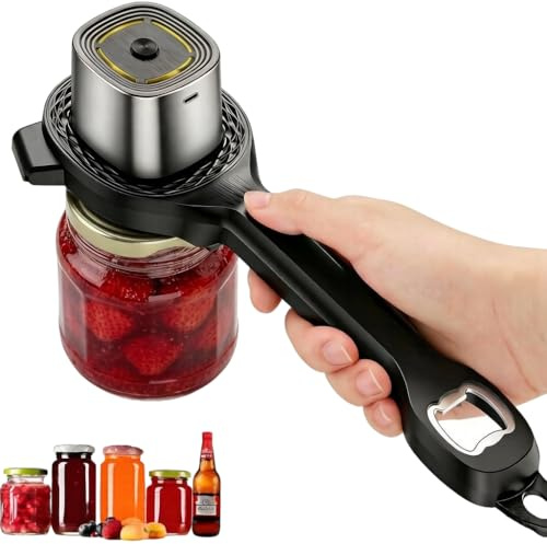 Veiliss Electric Jar Opener, Bottle Opener, Adjustable Design, Comfortable Easy-Grip Handle, Multifunctional for Seniors & Weak Hands & Kids, Gift for Mother