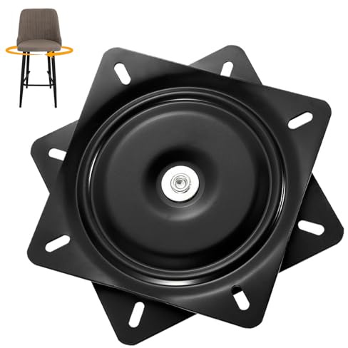 Universal Möbel Drehteller, 360° Drehbeschlag mit Kugellager 175x175x23 mm(7 Zoll), 250 kg Tragkraft, Quadratisch Schwerlast Swivel Drehplatte für Hocker Bücherregale Tische Möbel