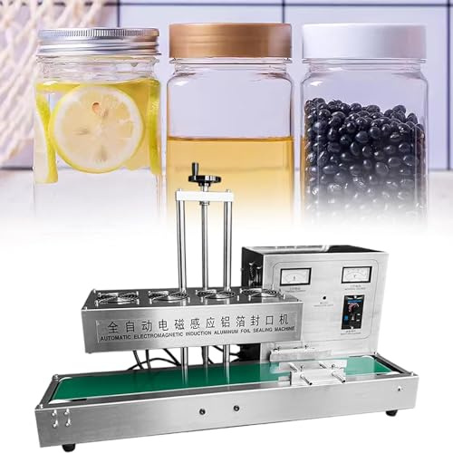 Bottle Sealing Machine, Automatic Induction Cap Sealer, 2200W Continuous Electromagnetic Sealing for 20-300mm Bottles, 15-60mm Hot Can Sealing