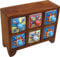 GURU SHOP Apothekerschränkchen mit Bunten Keramik Schubfächern, Gewürzkiste - 3x2 Fächer Modell 2, Braun, 16x22x8 cm, Dosen, Boxen & Schatullen