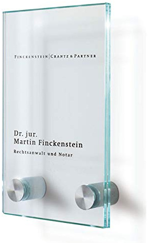 SignSystems CRISTALLO Glastürschild Edelstahl Sicherheitsglas Hochformat 10x16 cm, Bruchsicheres Wechselschild