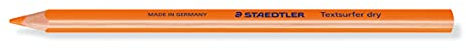 STAEDTLER trockener Textmarker Buntstift, neon orange, ergonomische Dreikantform, ideal für dünnes Papier, 12 Trockentextmarker im Kartonetui, 128 64-4