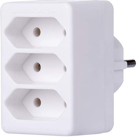 EMOS Mehrfachsteckdose weiß, Steckdosenadapter mit 3X Eurobuchsen, erhöhter Berührungsschutz