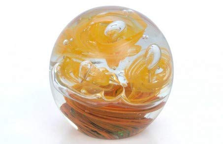 Traumkugel- Briefbeschwerer medium: Motiv Oranger Wirbel