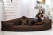 tierlando® Trivia | Orthopädisches Hundebett Robustes Polyester Visco Eckbett Eckhundebett Gr. XL 120cm Braun