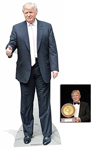 Fan Pack - Donald Trump Pink Tie USA President Lifesize Cardboard Cutout/Standup/Standee - Includes 8x10 Star Photo