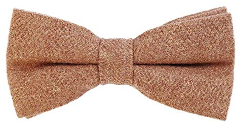DonDon Herren Fliege 12 x 6 cm Baumwolle gebunden und längenverstellbar hellbraun