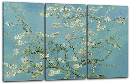 Impression sur Toile 3 pièces(120x80cm): Vincent Van Gogh - Branche d'amandier