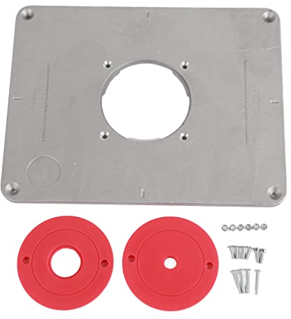 FTVOGUE Accessori per frese verticali Piani di lavoro Router Piastra di Inserimento della tavola del Router con 4 Anelli e Viti per panche per la Lavorazione del Legno 300 * 235 * 9.5mm (01)
