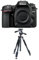 Nikon D7500 DX-Format Digital SLR Camera Body, Black - with Vanguard 264AP 4-Section Aluminum Tripod with PH-32 Pan Head - Black