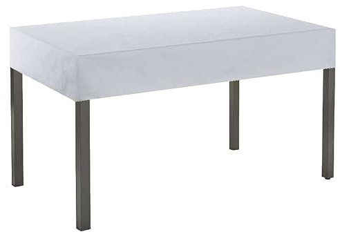 Kaufpirat Premium Abdeckplane 160x90x15 cm Gartenmöbel Gartentisch Hülle Abdeckung Haube Schutzhülle Abdeckhaube 6.000 mm Wasserbeständigkeit Weiß