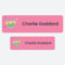 50 x No Iron Medium Personalised Stick On Waterproof Washable Name Labels Great for Clothes, School Uniform, Equipment, Shoes and Much More. School, Nursery, Day Care, Hospital - Rainbow Heart