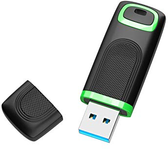 KEXIN USB Stick 128GB 3.0, USB 3.0 Stick mit Cap USB Speicherstick 128GB USB Flash-Laufwerk USB Flash Drive für PC Laptop Tablet TV Auto Schwarz Grün