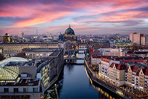 Muralo Vlies Fototapete 520 x 318 Stadt Berlin Gebäude Tapete Architektur Kathedrale Brücke Steinoptik Wohnzimmer Schlafzimmer Wandbilder XXL Wand Br. 520 cm x Hö. 318 cm