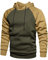 MANLUODANNI Herren Kapuzenpullover, Raglan Men's Hoodie Pullover mit Kapuze Casual Sweatshirt Classic Farbabstimmung Hoody Rundhals Armeegrün L