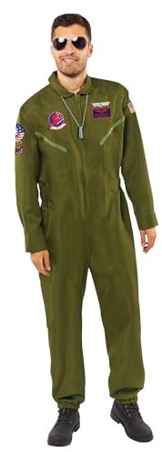 Amscan - Kostüm Top Gun Maverick, Pilot, Overall, Uniform, Jetpilot, Karneval, Mottoparty