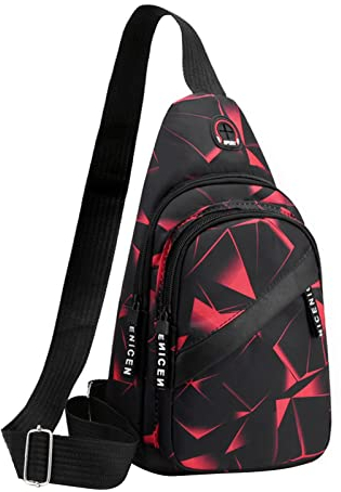 JINGLING Sling Bag Brustrucksack Crossbody Bag mit verstellbarem Schultergurt, Umhängetasche, Wandersport-Brusttasche, lässiger Mehrzweck-Tagesrucksack für Männer Herren