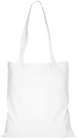 TEXXILLA Baumwolltasche - OEKO-TEX 100 zertifiziert | mit zwei langen Henkeln | 38x42cm | Jutebeutel | Einkaufstasche | unbedruckt, Farbe:weiß