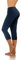sesto senso Damen Leggings Dunkelblau 3/4 Capri Baumwolle Mädchen Fitnesshose Sporthose Bunte Yoga L Navy Blue