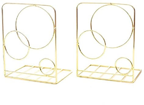 WUURAA 2pcs Rond en Métal Serre-Livres De Bureau Serre-Livres Support Support Support Étagère Bibliothèque Organisateur École Fournitures De Bureau Serre-Livres Chien Décoratif