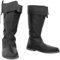 Stivali da Cavaliere medievali da Uomo Stivali Alti da Cavaliere Vintage da Pirata Stivali da Cowboy in Pelle PU, Accessori per Costumi Cosplay di Halloween,Nero,44 EU