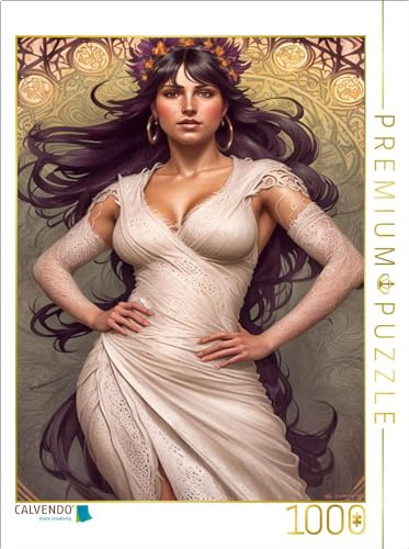 Puzzle · Dieses einfärbige Kleid wirkt elegant und interessant auch durch | die durchbrochenen Einsätze · Mode und Model: fantastisch und virtuell · 1000 Teile · Lege-Größe 64 × 48 cm · CALVENDO Puzzle